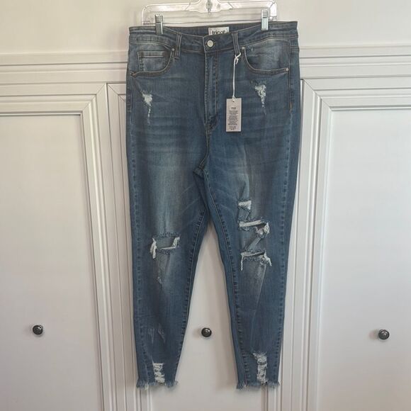 Tricot Distressed Blue Skinny Jeans Plus Size 2XL - Picture 1 of 6